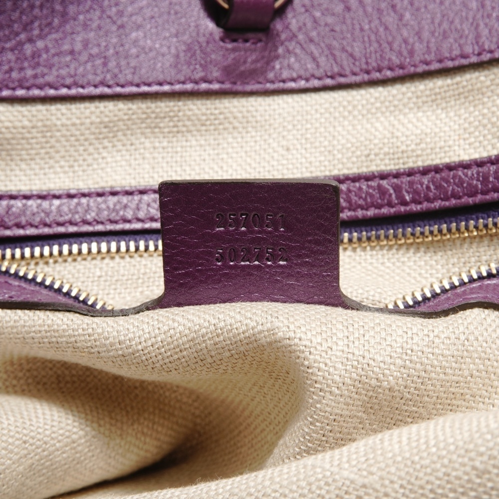 GUCCI Purple Leather Tote Bag - Picture 10 of 13